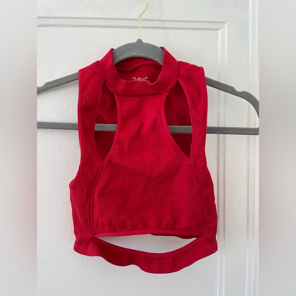 Urban Outfitters Ribbed Cut out crop top